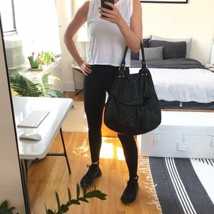 Foley + Corinna Black Leather Slouch Bag